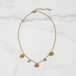 Golden Bloom Crystal Drop Necklace