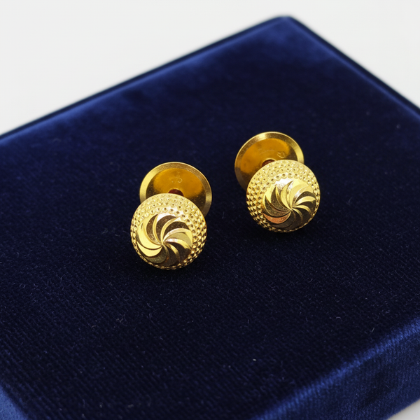 NXGOLD Textured Gold-Toned Designer Stud Earrings for Women