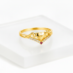 NXGOLD Stylish Heart Charm Gold Finish Ring for Women