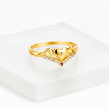 NXGOLD Stylish Heart Charm Gold Finish Ring for Women