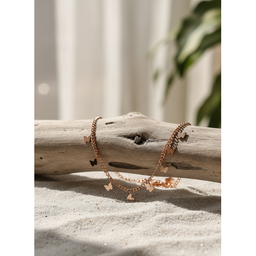 Elegant Rose Gold Butterfly Charm Necklace for Women