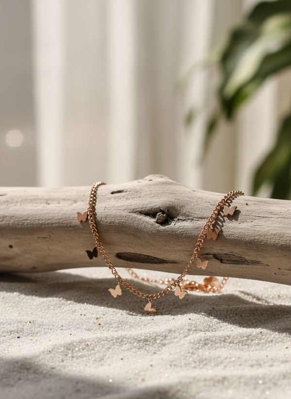 Elegant Rose Gold Butterfly Charm Necklace for Women