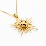 Golden Solstice Sun Necklace for Women