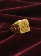 NXGOLD Om Royale Geometric Gold Signet Ring for Men