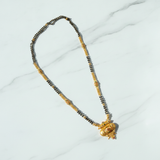 Bridal Traditional Black Bead Mangalsutra with Antique Pendant