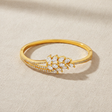 Regal Marquise Crystal Leaf Open Bracelet for Women