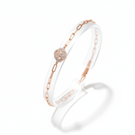 Elegant Rose Bloom CZ Sterling Silver Bracelet for Women