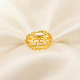 Modern Lattice Gold Finish Ring for Women