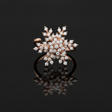 Luxury 360° Rotating Snowflake Spinner Ring with Sparkling CZ Stones