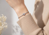 Pink Halo CZ Tennis 925 Sterling Silver Bracelet for Women