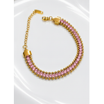 NXGOLD Designer Pink Cubic Zirconia Bracelet for Girls & Women