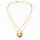Luxury Gold Double Layer Heart Necklace for Women & Girls