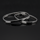 925 Silver Square CZ Bangles for Women