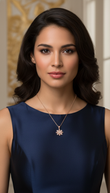Dazzling Rose Gold Crystal Snowflake Pendant Necklace for Women