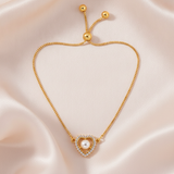 NXGOLD Heart Pearl Bracelet