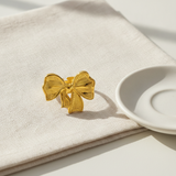 NXGOLD Adjustable Ribbon Bow Ring for Women & Girls