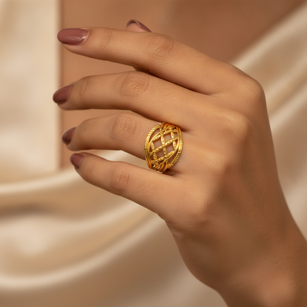 NXGOLD Elegant Interwoven Designer Ring for Women