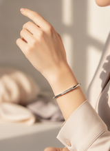 925 Silver Minimalist CZ Bangles for Women