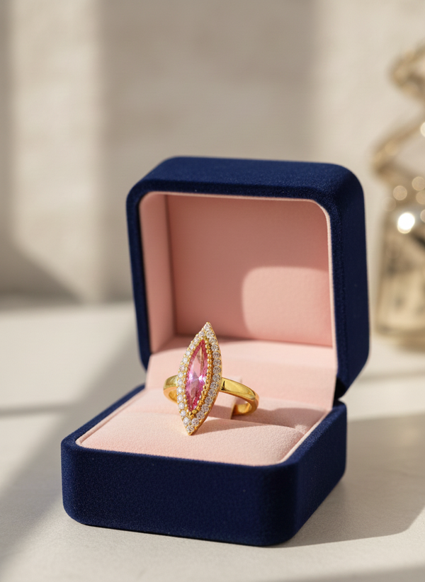 NXGOLD Pink Royale Marquise Statement Ring