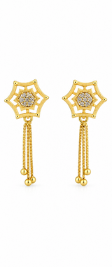 NXGOLD Star Charm Tassel Crystal Earrings