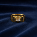 NXGOLD Regal Square Crystal Signet Ring for Men & Boys