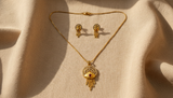 NXGOLD Luxury Gold Finish Crystal Pendant Necklace Set