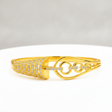 Royal Sparkle Wave Link Open Cuff Bracelet for Women