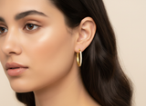NXGOLD Classic Crystal Gold-Toned Hoop Earrings for Women