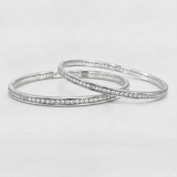 925 Silver Diamond-Look CZ Bangles for Women