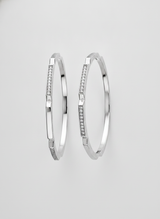 925 Silver Geometric CZ Bangles for Women