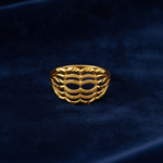 Elegant Wave Filigree Gold Plated Ring for Women