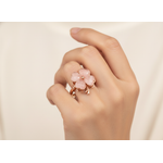 Rose Gold Clover Flower Ring for Women
