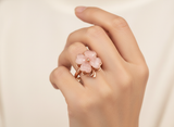 Rose Gold Clover Flower Ring for Women
