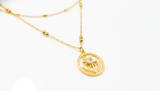 Golden Daisy Flower Layered Necklace for Women