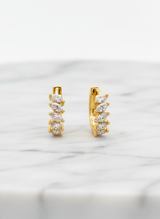 NXGOLD Luxury Gold Plated Leaf Design Hoop Earrings for Women & Girls