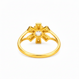Trendy Sunburst Cubic Zirconia Ring for Women & Girls