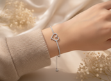 Heart Shape Cubic Zirconia 925 Sterling Silver Bracelet