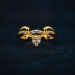 NXGOLD Deer Antler CZ Adjustable Ring for Women