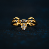 NXGOLD Deer Antler CZ Adjustable Ring for Women
