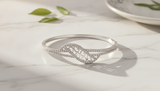 Royal Swirl CZ Stainless Silver Designer Bracelet For Women & Girls