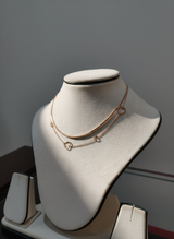Elegant Rose Gold Double Layer Heart Charm Pendant Necklace