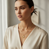 Golden Daisy Double Layer Necklace for Women