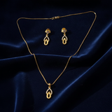 NXGOLD Finish Teardrop Pendant Necklace & Earrings Set for Women