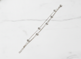 925 Sterling Silver Double Layer Bead Bracelet for Women