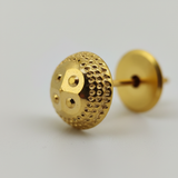NXGOLD Textured Round Gold-Toned Stud Earrings for Women