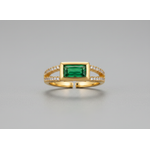 NXGOLD Emerald Royale Dual Band Adjustable Ring
