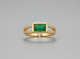 NXGOLD Emerald Royale Dual Band Adjustable Ring