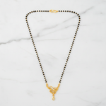 NXGOLD Classic Black Bead Mangalsutra with Designer Pendant