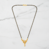 NXGOLD Classic Black Bead Mangalsutra with Designer Pendant