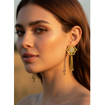 NXGOLD Star Charm Tassel Crystal Earrings
